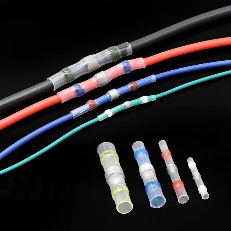 10/20/30//50/100pcs Solder Seal Wire Connectors 3:1 Heat Shrink Insulated Electrical Wire Terminals Butt Splice Waterproof