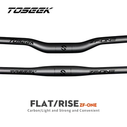 TOSEEK-ZF-ONE Carbon Fiber Mountain Bike Handlebar, MTB Bicycle Parts, Black, Grey, Silver Matte, Width 580-760mm, 31.8mm