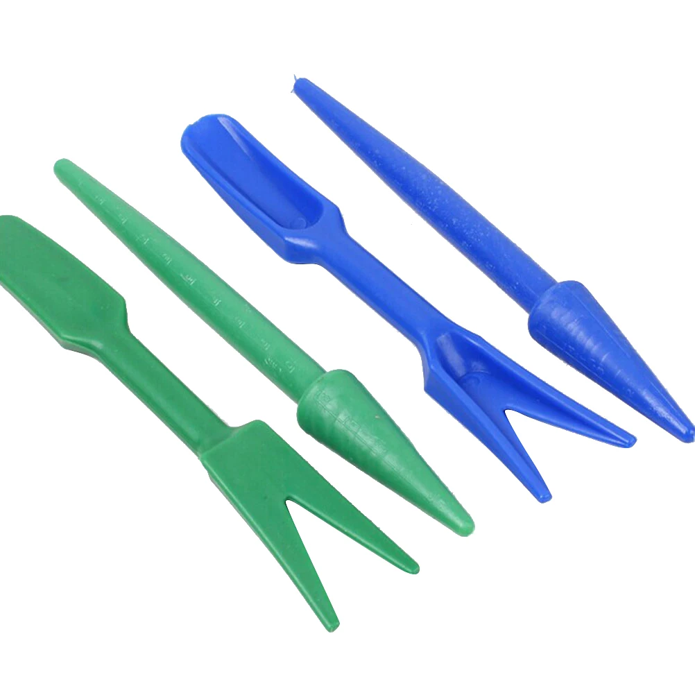 

2set 15cm Plastic Garden Widger Seedlings Dibber Transplanting Tool Planting Easy Holes Compost Handle Greenhouse Hand Tool