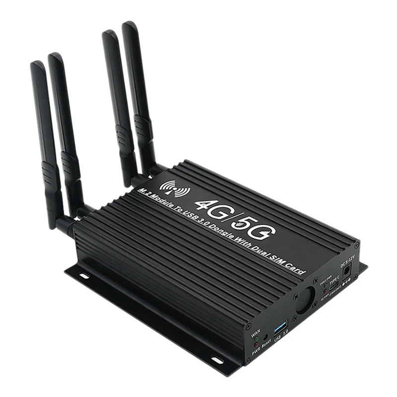 

2X NGFF(M.2) 4G/5G Module To USB 3.0 Adapter With Cooler Fan/Dual SIM Card Slot And Auxiliary Power