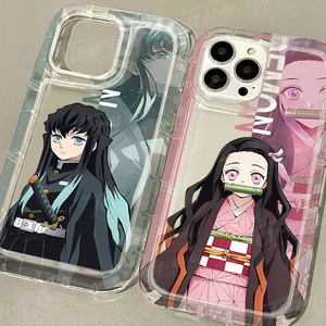 Casing Pembunuh Iblis Anime untuk iPhone 15 14 13 12 11 Pro Max XR X X 8 7 6 6S Plus SE 2020 Penutup Silikon Transparan Tahan Guncangan 10 casing ponsel pembunuh iblis penjualan terbaik iphone - №