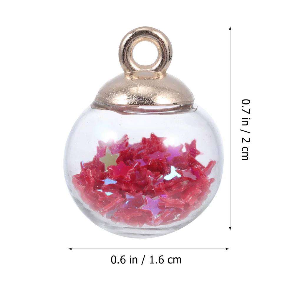 

60 Pcs Glass Ball Pendant Simple Earrings Charms DIY Jewelry Pendants Necklace of The Lid Bracelet Pendent Decorate Keychain