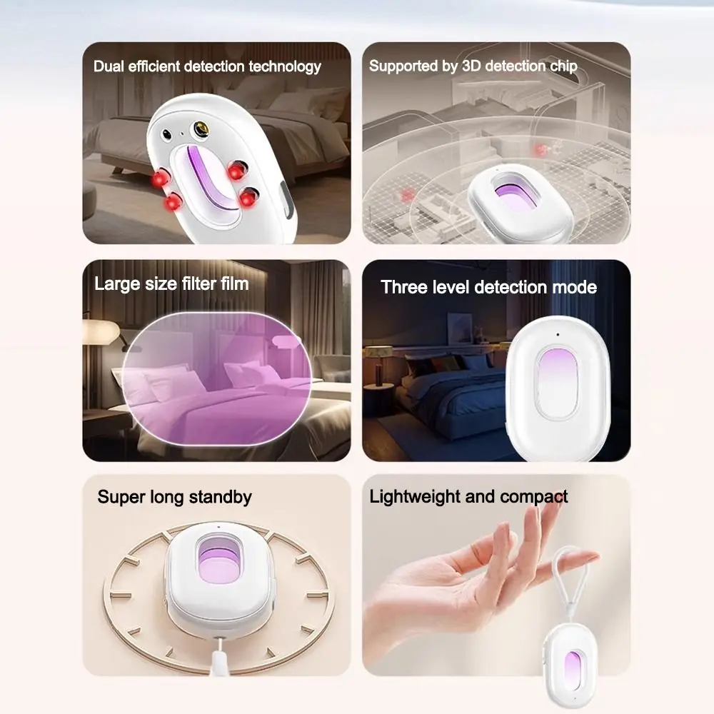 Intelligent Camera Detector Sound and Light Alarm Portable Camera Signal Detector Anti-Peeping Protection