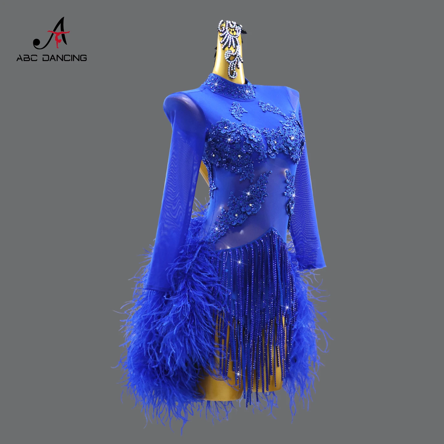 Latin Dance Practice Clothes Ladies Dress Competition Stage Suit Girls Fringed Costumes 2026 Dancewear Adult Samba Prom Feather