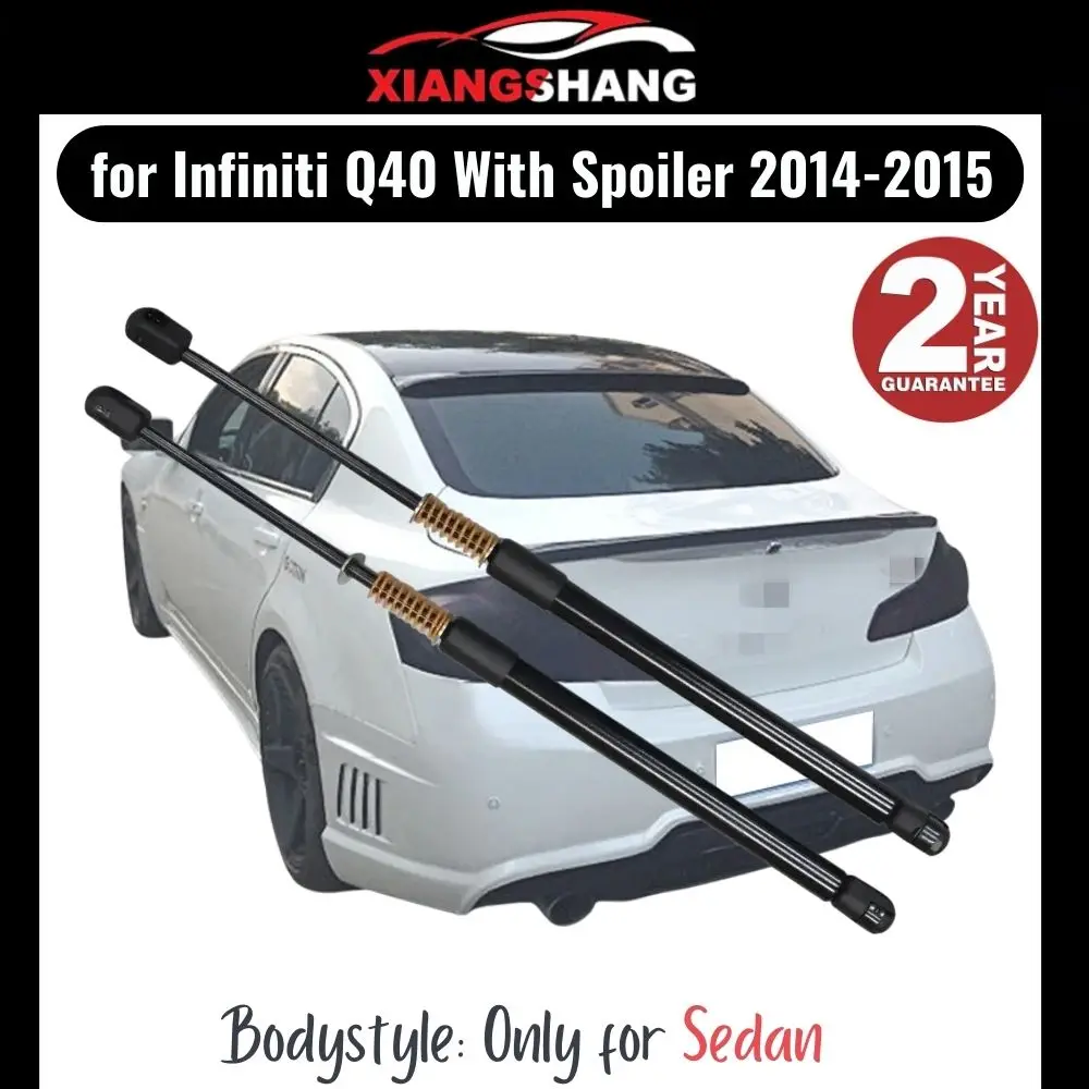 

2pcs Rear Tailgate Damper for Infiniti Q40 Sedan With Spoiler 2014-2015 WITH SPRING Trunk Boot Gas Charged Gas Struts