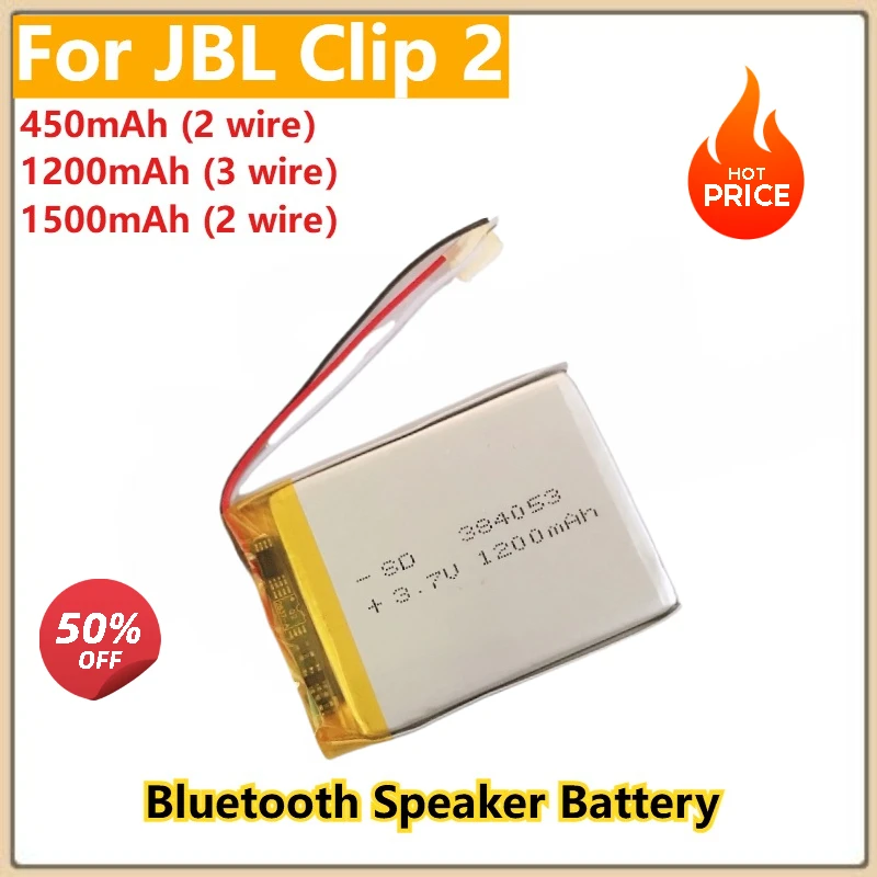

3.7V 1200mAh Battery for JBL Clip 2 Bluetooth Speaker Replacement Rechargeable Polymer Lithium-Ion Battery