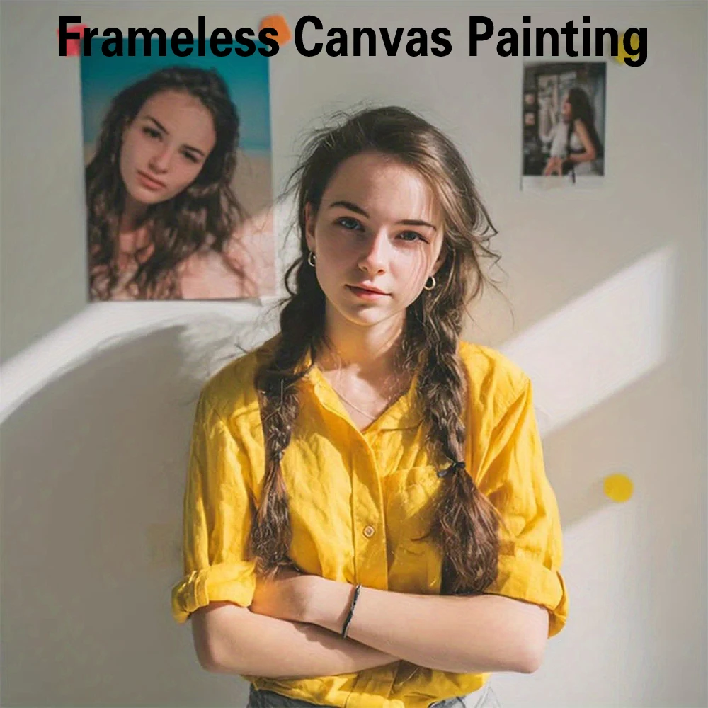 1 Stück rahmenlose, personalisierte, individuelle Foto-Selfie-Wandkunst, Leinwandbild für Wohnzimmer, Heimdekoration