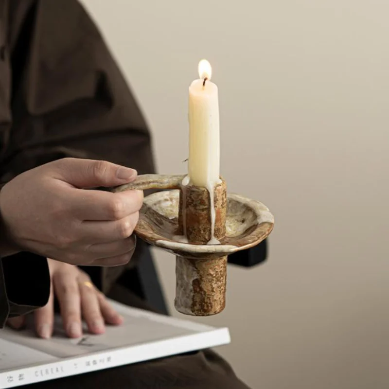 

Guilong Ceramic Retro Candle Holder Handmade Glaze Change Home Decor Scented Candle Stand
