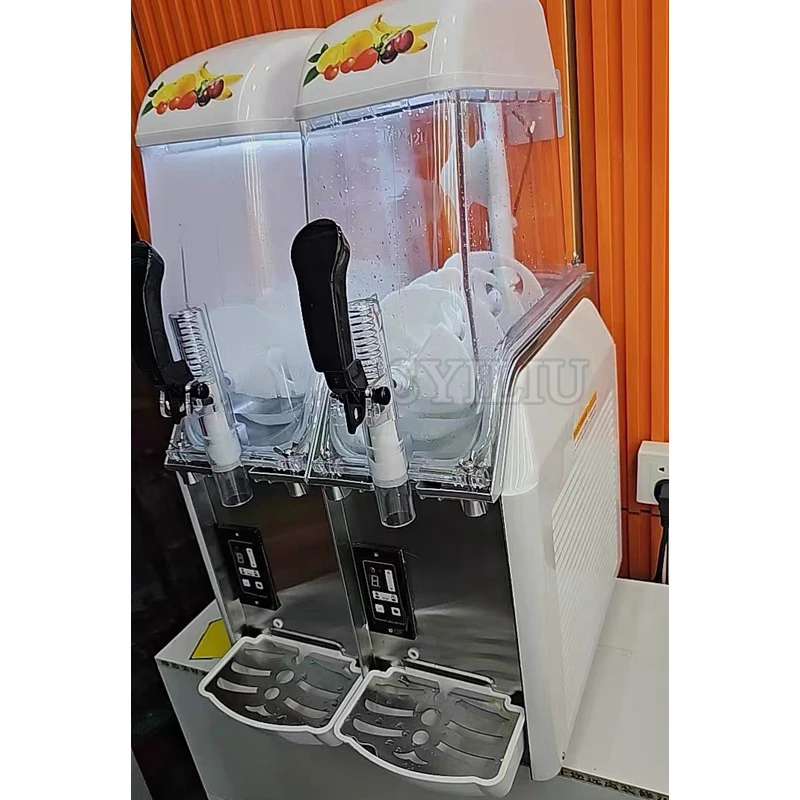 Commercial 12L 12 Liter Slush Machine 3 Stainless Steel Tanks Large Capacity Frozen Drink Dispenser Simple Stylish Design