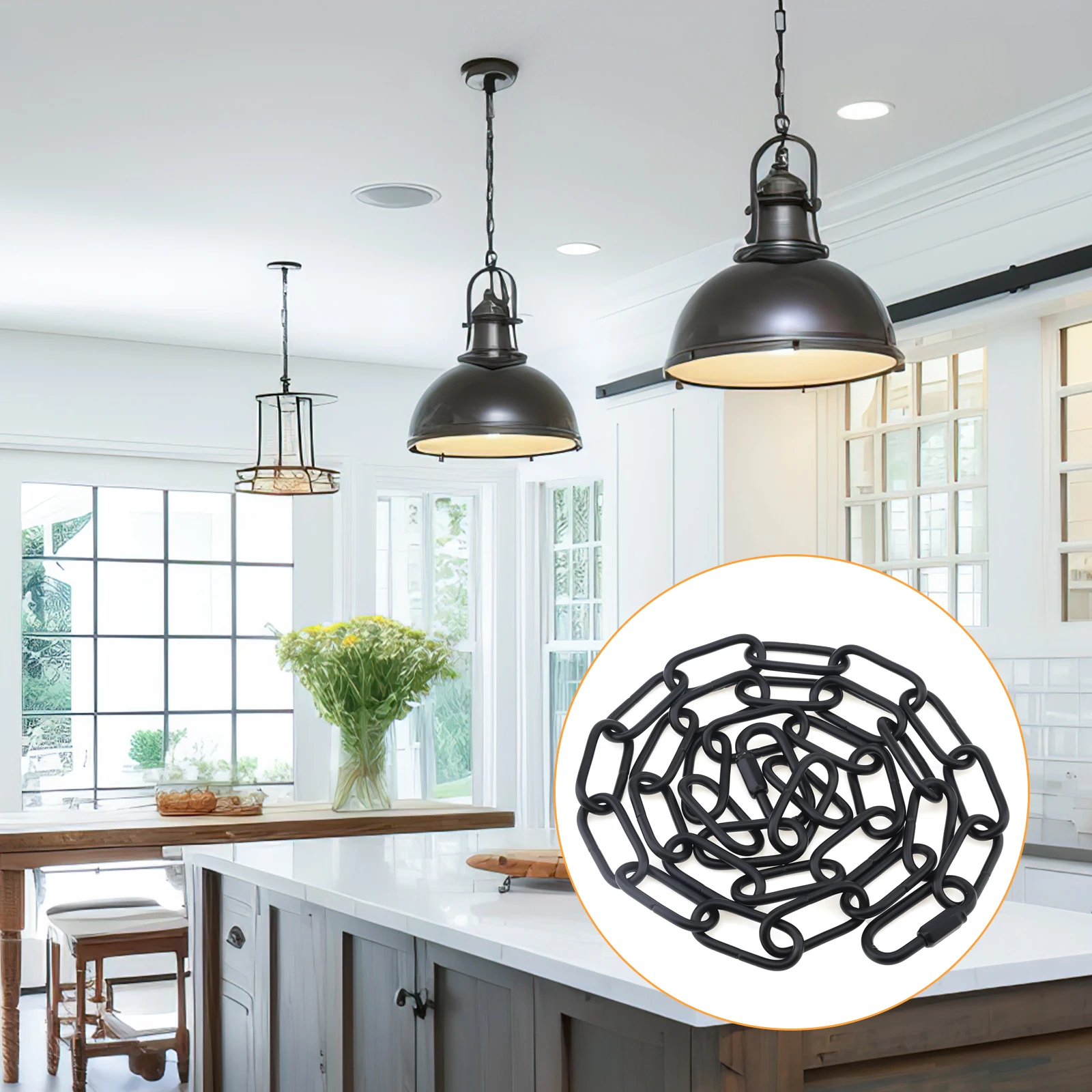 Industrial Light Fixture Chain Pendant Chandelier Light Fixture Hanging Lighting Chain Adjustable Metal Chandelier Extension image 6