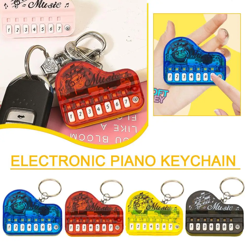 Creative Musical Instrument Toy Piano Keychain Mini Electronic Keyboard Key Chain Keyring Music Instrument Charm Pendant Gifts