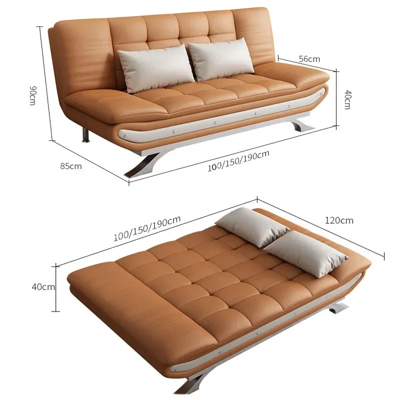 Modern simple technology cloth sofa bed multi-functional small apartment living room latex lazy folding sofa