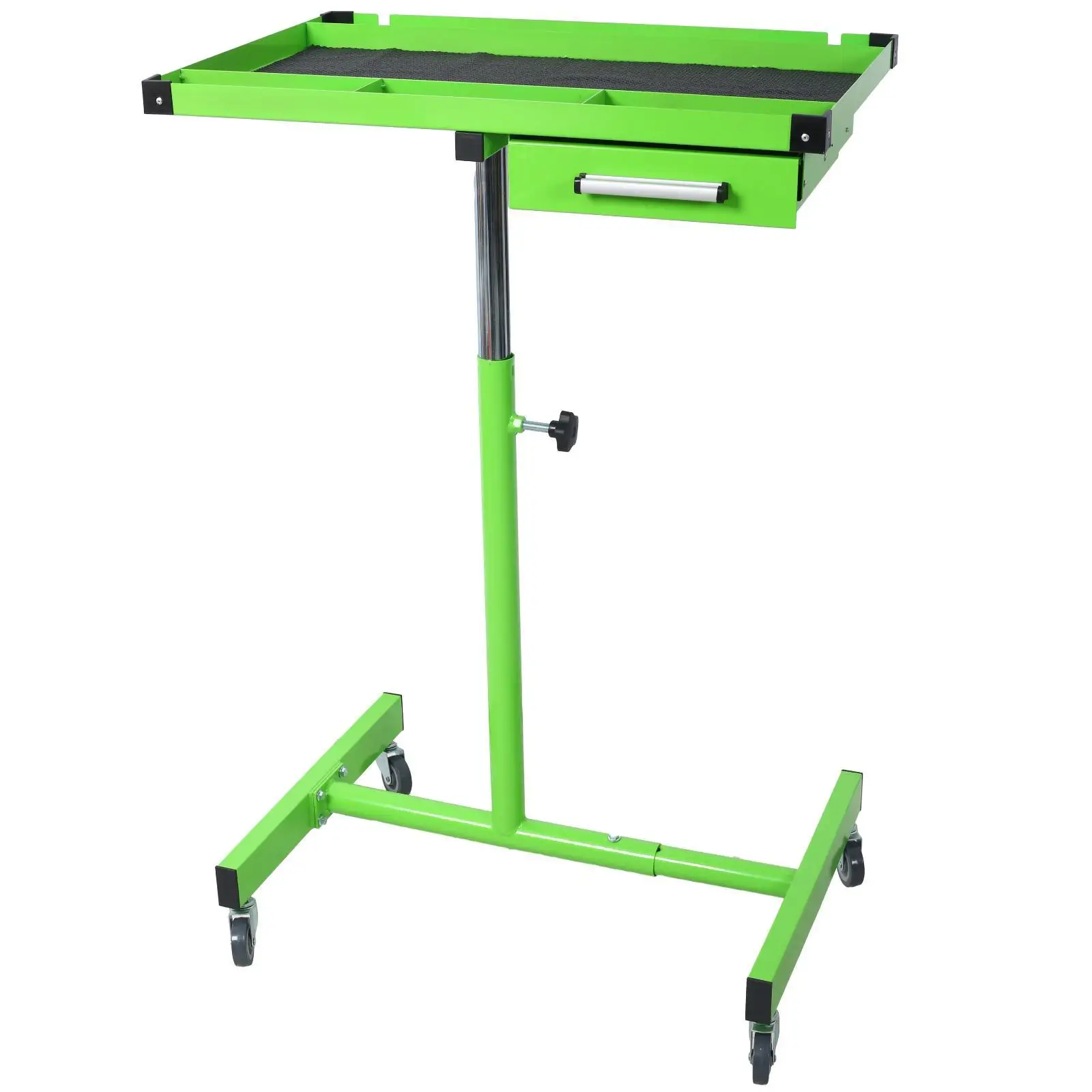 

Adjustable Steel Work Table with Drawers Heavy Duty Garage Workstation Portable Tool Box on Wheels for Workshop Maintenance