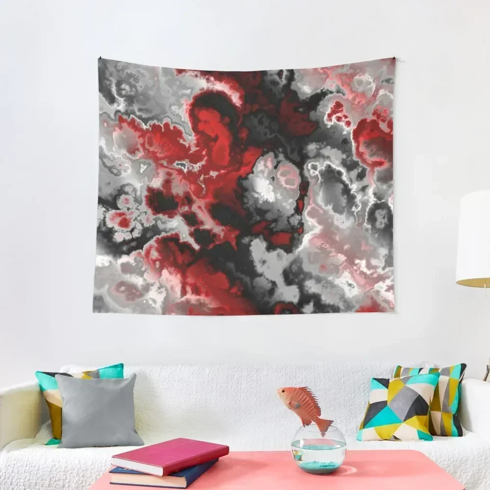 

Black red gray and white abstract 2 Tapestry Hanging Wall Wall Deco Tapestry