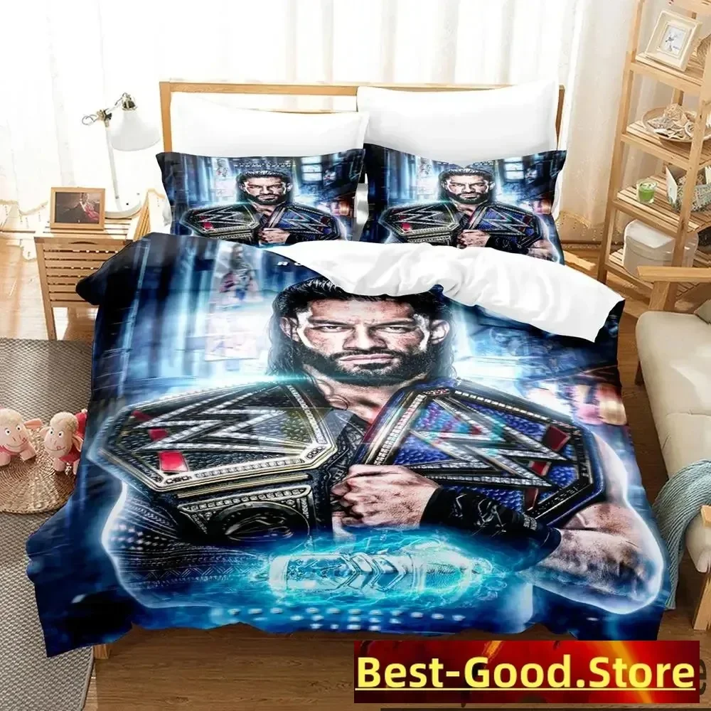 3D Print Wrestler Roman Reigns Bedding Set Boys Girls Twin Queen King Size Duvet Cover Pillowcase Bed boys Adult