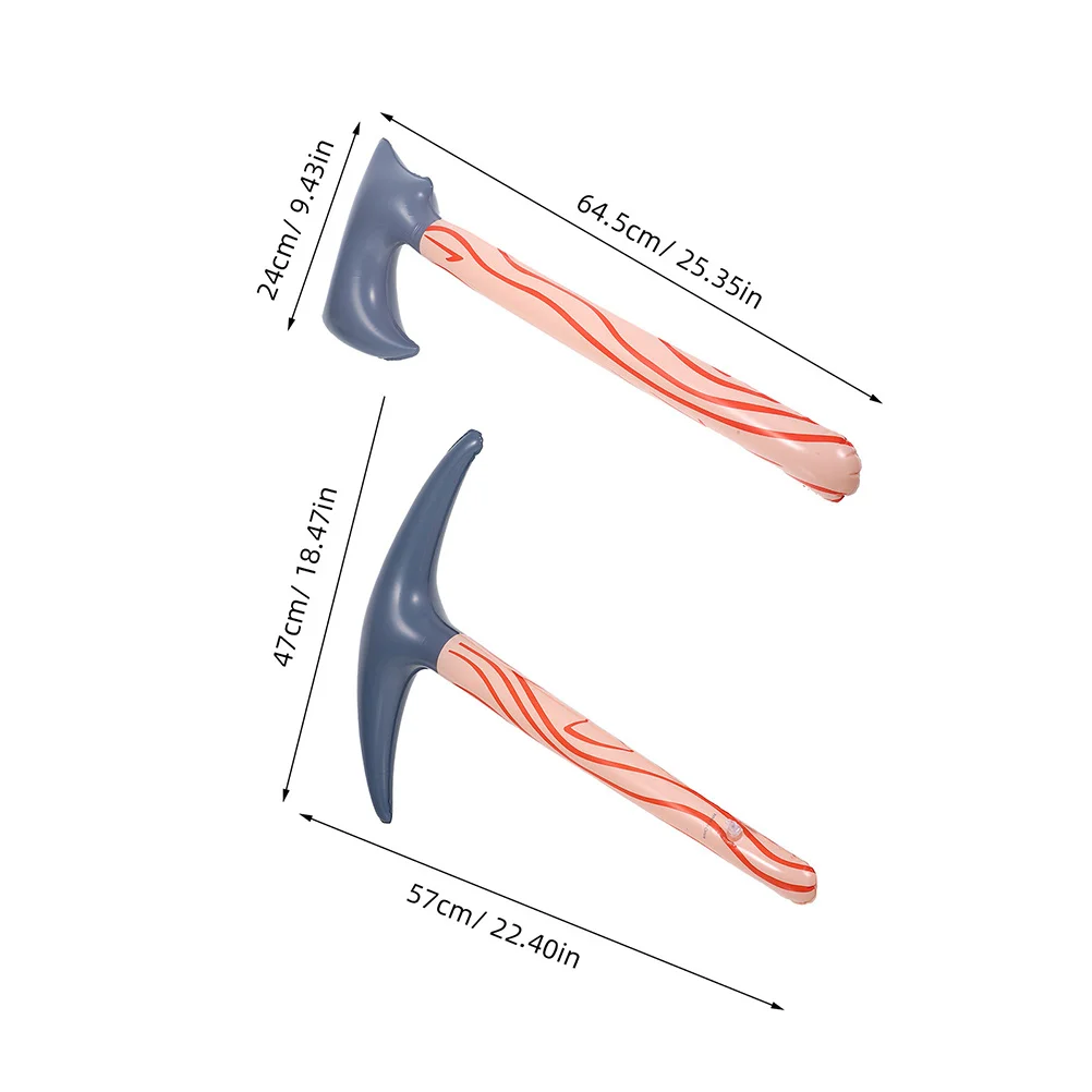 Juego de hacha de lechera inflable, accesorios para disfraz de Halloween, suministros de Cosplay para fiesta, almacenamiento seguro, ligero y fácil, 4 Uds.