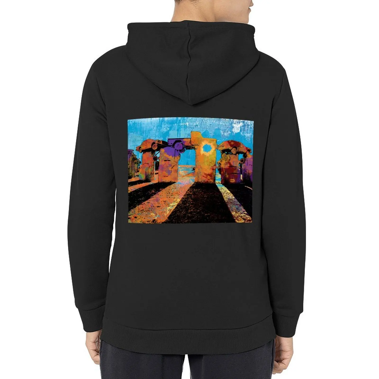 

Carhenge Pop Art Style by artist Stephen Chambers/The Pop Art Factory Hoodie winter clothes mens clothes hoodies for men