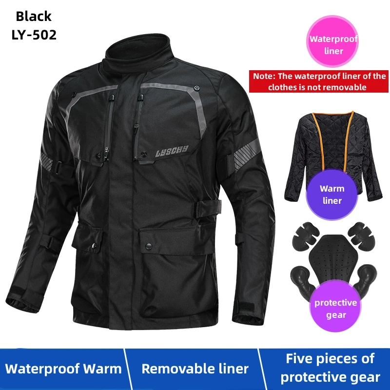 

LYSCHY Motocross Jacket Autumn Winter Waterproof Warm Inner Liner Motorcycle Riding Clothing Anti-Fall Off-Road Jacket RallySuit