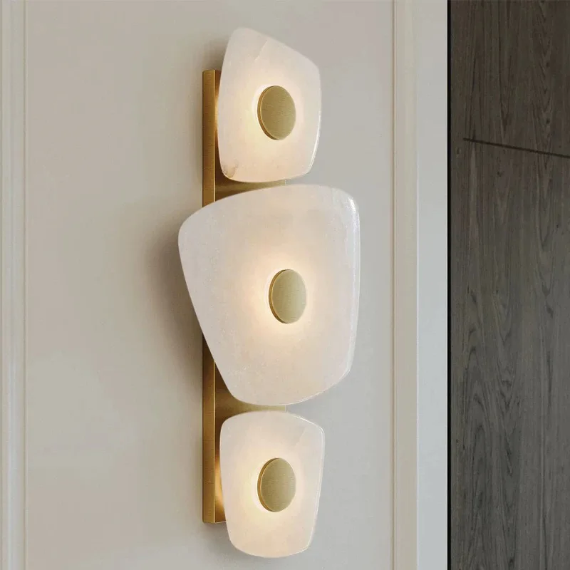 Modern Natural Marble Wall Light Luxury Villa Living Room Background Wall Hotel Lobby Corridor Bedroom Bedside Designer Lamp