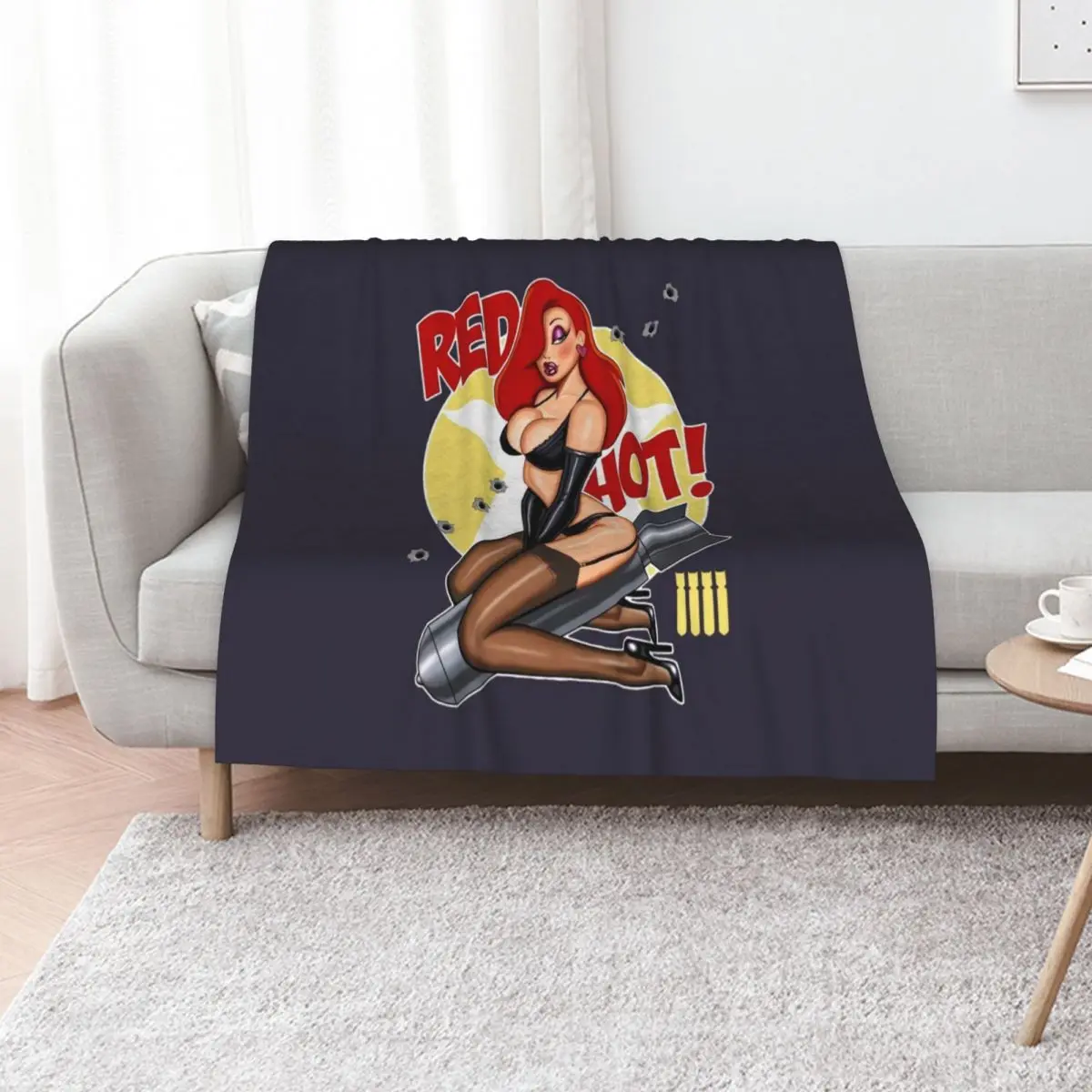 

Red Hot Nose Art Jessica Rabbit 17 T Best Women 90s Retro Unique Best Hot Idea Throw Blanket Decorative Beds Bed Thin Blankets