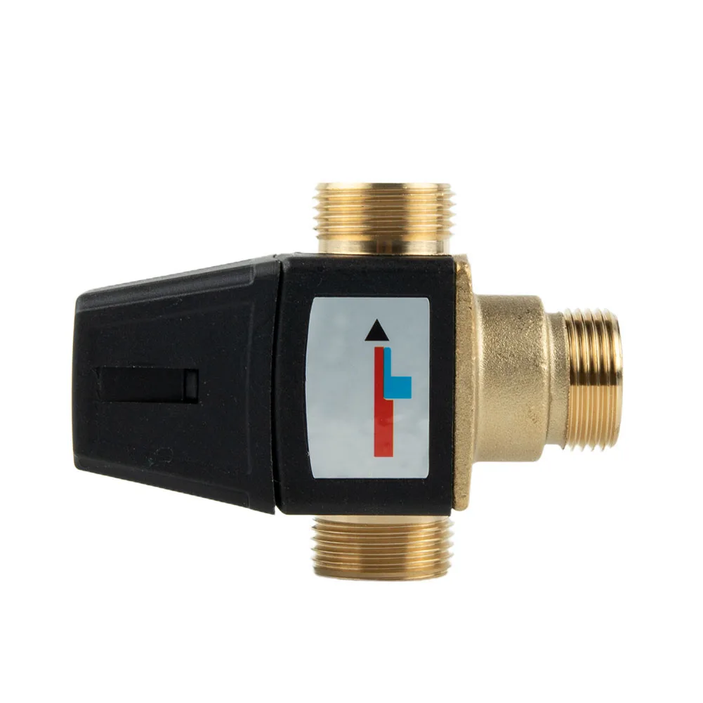 

3-ходовой термостатический смесительный клапан со встроенным предохранительным устройством для защиты от ожогов, совместимый с соединениями DN20 DN25