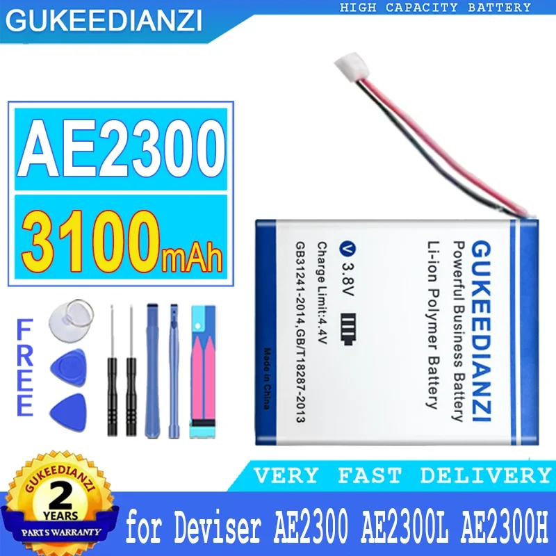 

3100mAh GUKEEDIANZI Battery for Deviser HYLB-1787 AE2300 AE2300L AE2300H Optical fiber tester Big Power Bateria