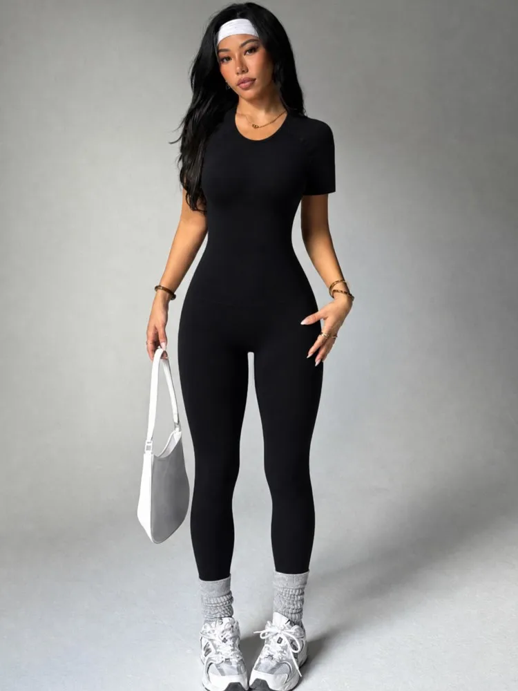 1PCS Yoga Gym Rompers Jumpsuits Women Sports Overalls Active Wear Fitness Clothing Workout Clothes Women Short Playsuits Outfits