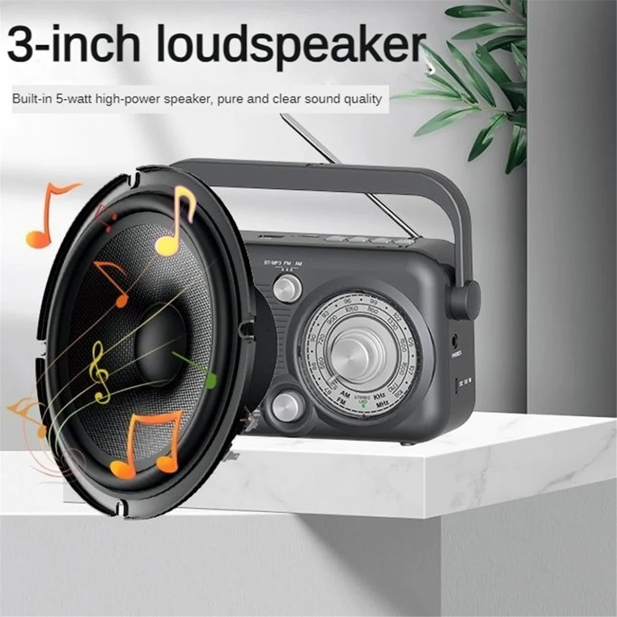 Portable Multifunctional Radio Full Band FM/AM Radio TF Card U Disk Music Player Outdoor Wireless Bluetooth Speaker