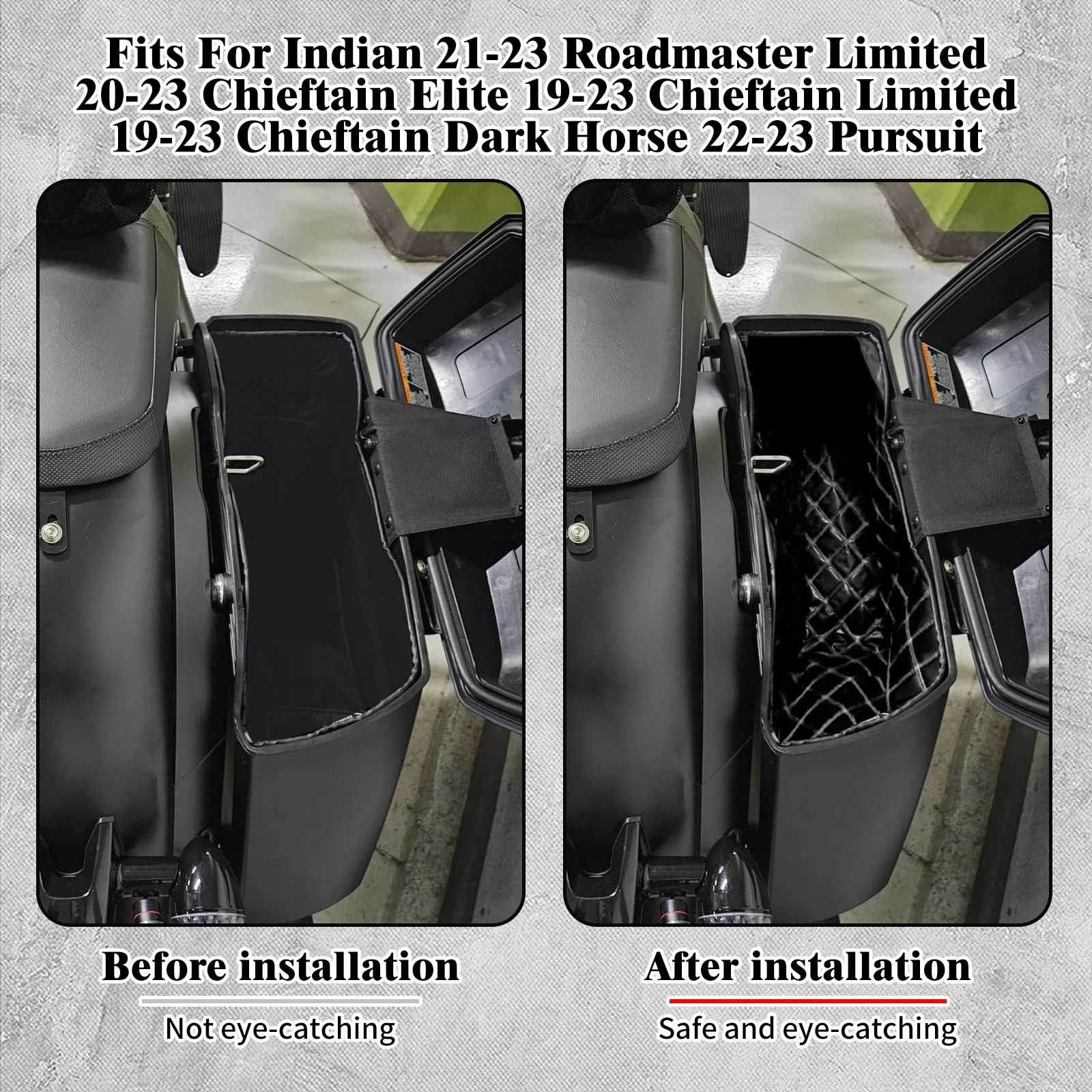 Motorcycle Saddlebag Liner Rhombic Insert Extended Bags Waterproof For Indian Chieftain Limited Pursuit Dark Horse 2019-2023