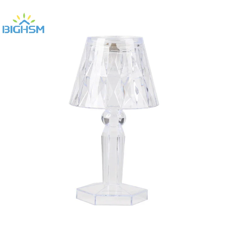 Transparent Small Table Lamp With Projection And Base LED Electronic Night Light Decorative Home Decor Ornaments