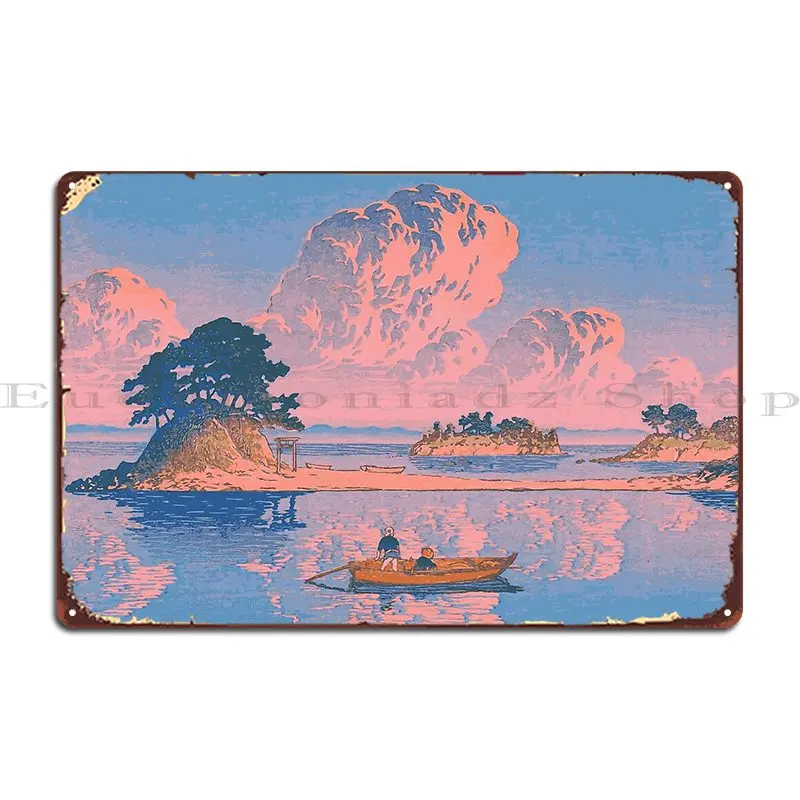 Tsukumojima Shimabara Kawase Hasui Japanese Art Metal Plaque Party Club Party Wall Decor Garage Designing Tin Sign Poster