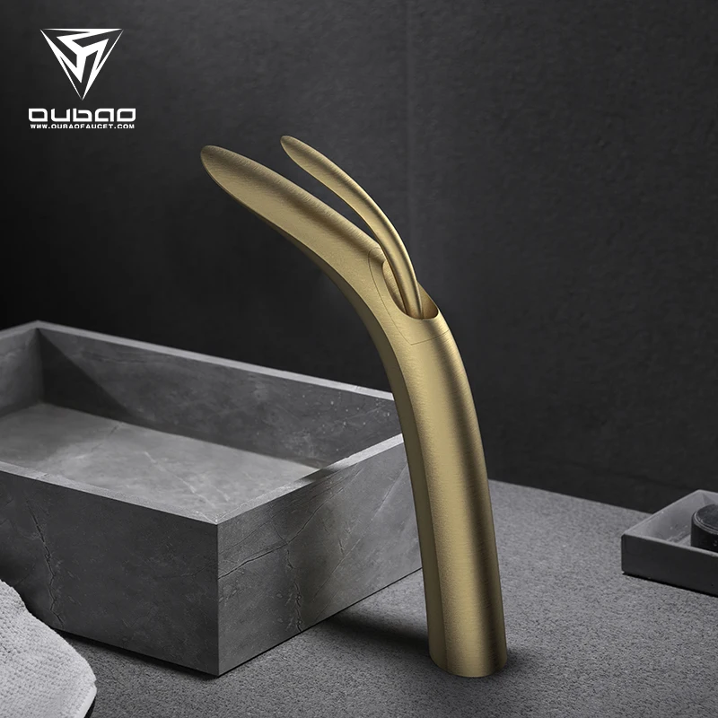 Faucet Manufacturer Brass Basin Tap Brush Gold Sanitary Ware Basin Mixer Faucets For Bathroom