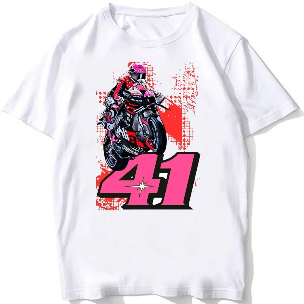 

Aleix Espargaro #41 GP Racing Classic T-Shirt Men Short Sleeve Hip Hop Casual White Tops Motorcycle Adventure Sport Rider Tees