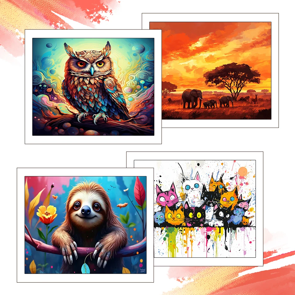 

RUOPOTY Painting By Number Adults New Animals 40X50cm Color Markers Coloring By Numbers On Canvas Kits Wall Decoration For Home