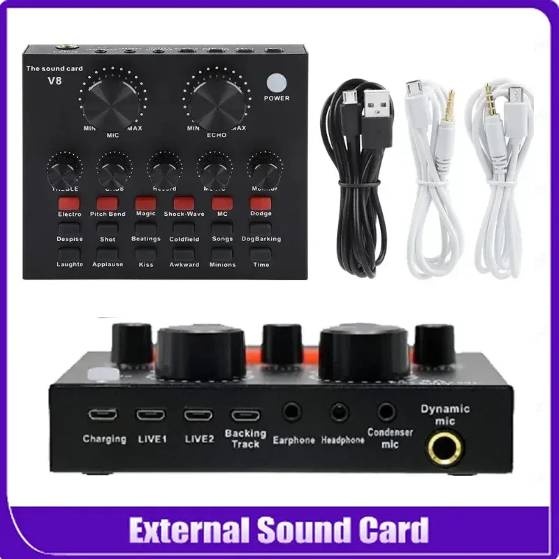 

V8 Audio Sound Table Usb Smart External Interface Set