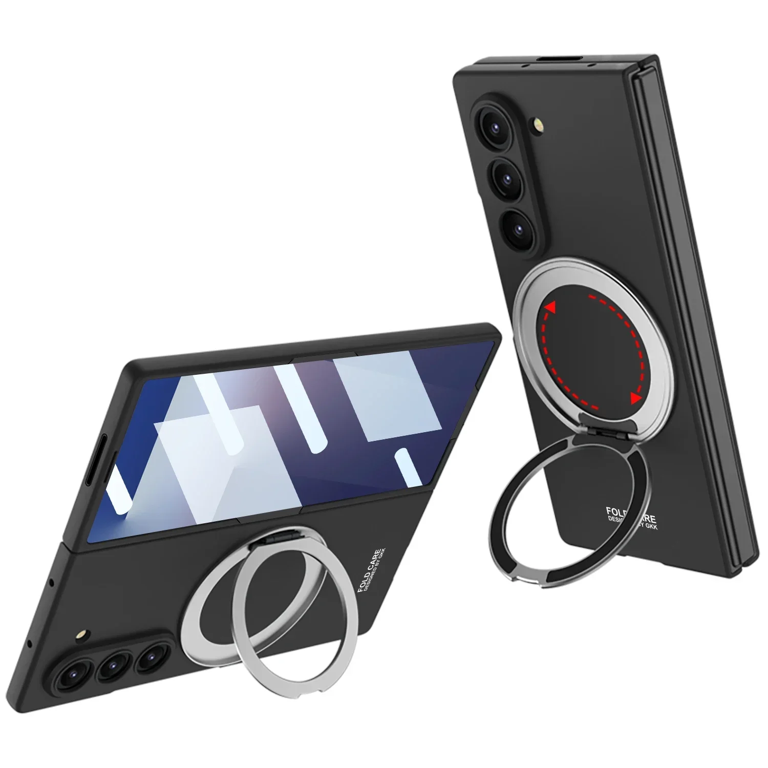 

Rotating Bracket Magnetic Wireless Charging Phone Case for Samsung Z Fold 7 6 with Tempered Film Galaxy Fold7 Protective Cover