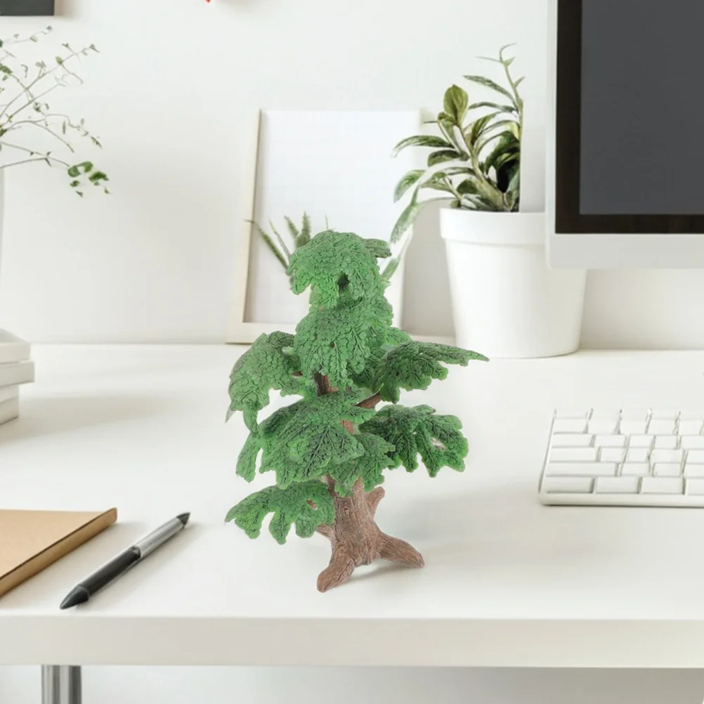 

2pcs Miniature Plastic Trees For Micro Landscape Decoration Indoor Greenery Small Fake Trees Realistic Artificial Maple Tree