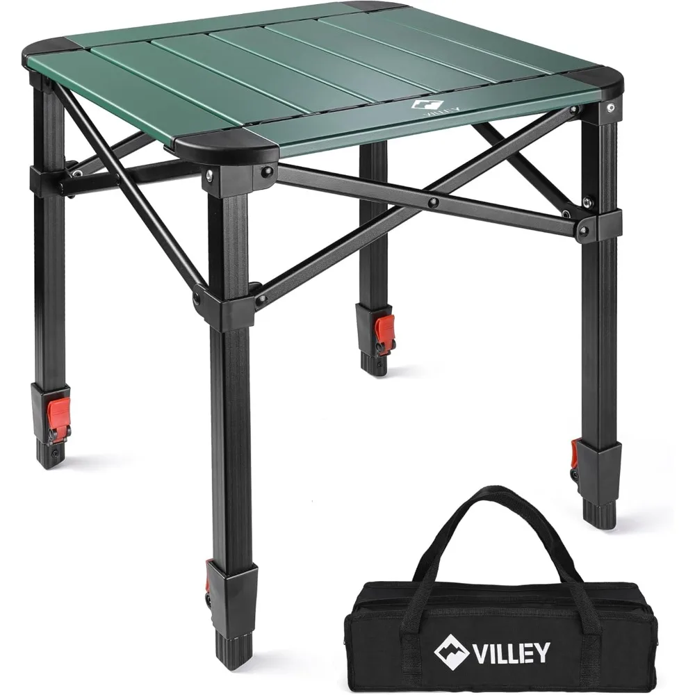 

Folding Camping Square Table with Carry Bag, Lightweight Aluminum Adjustable Square Table for Outdoor, Camping, Picnic, Backyar