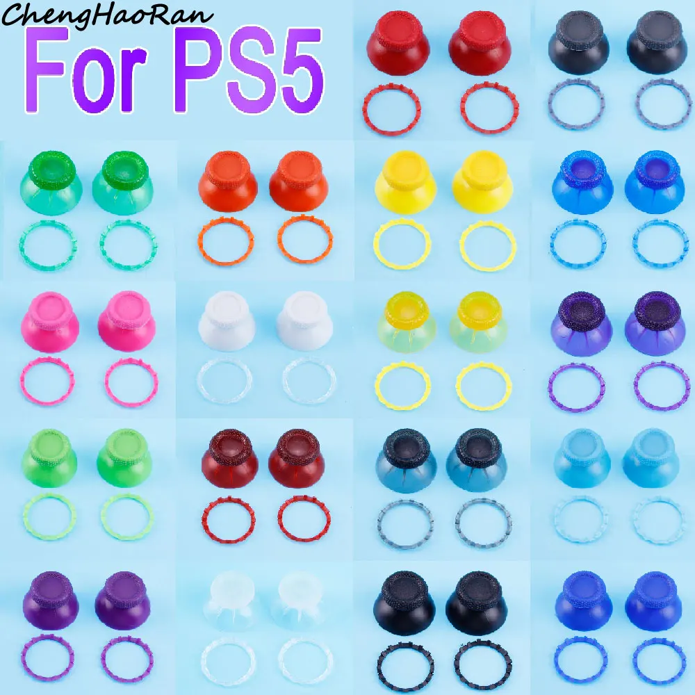 1 Satz für ps5 Controller 3d analoge Pilz abdeckung Daumen Joystick Abdeckung mit betontem Ring Kunststoff teil – Detail 1