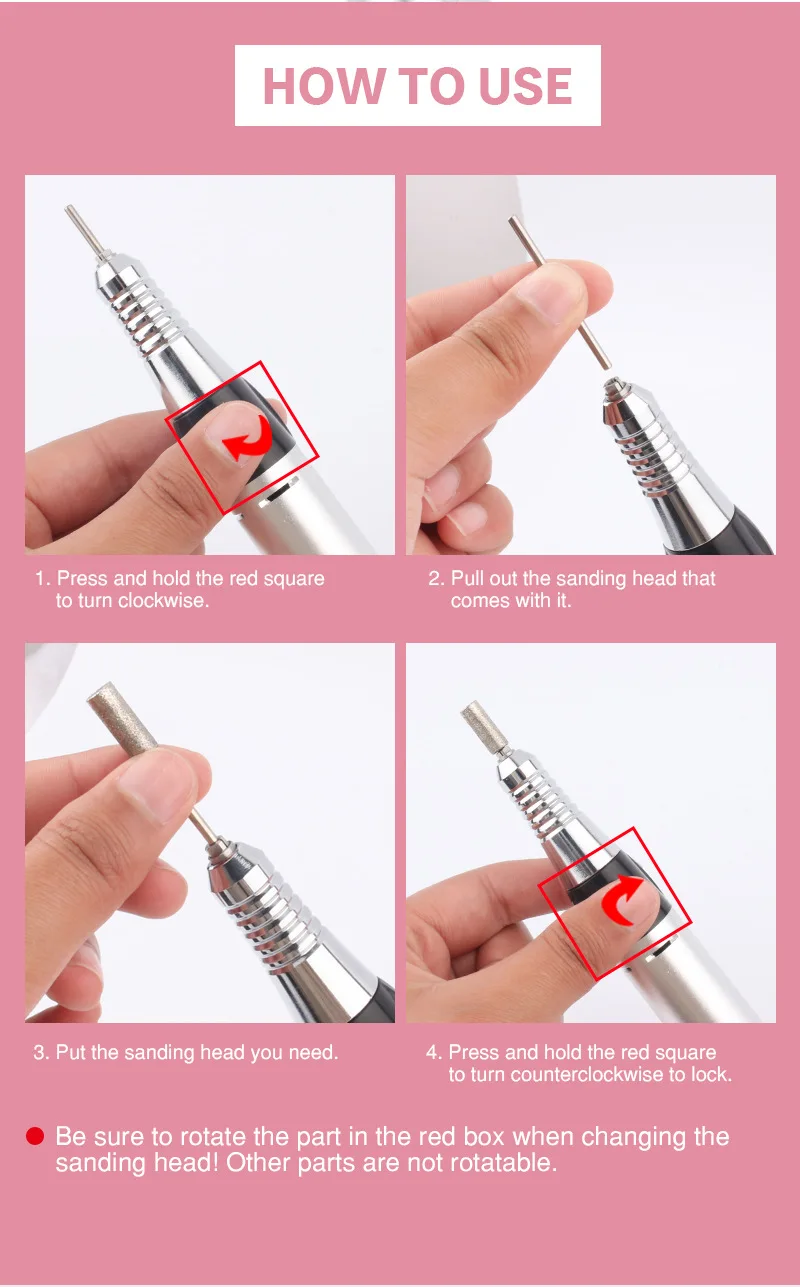 35000rpm High Speed Adjustable Long Battery Life Nail Polisher Drill Bits Manicure Machine Strong For Nails