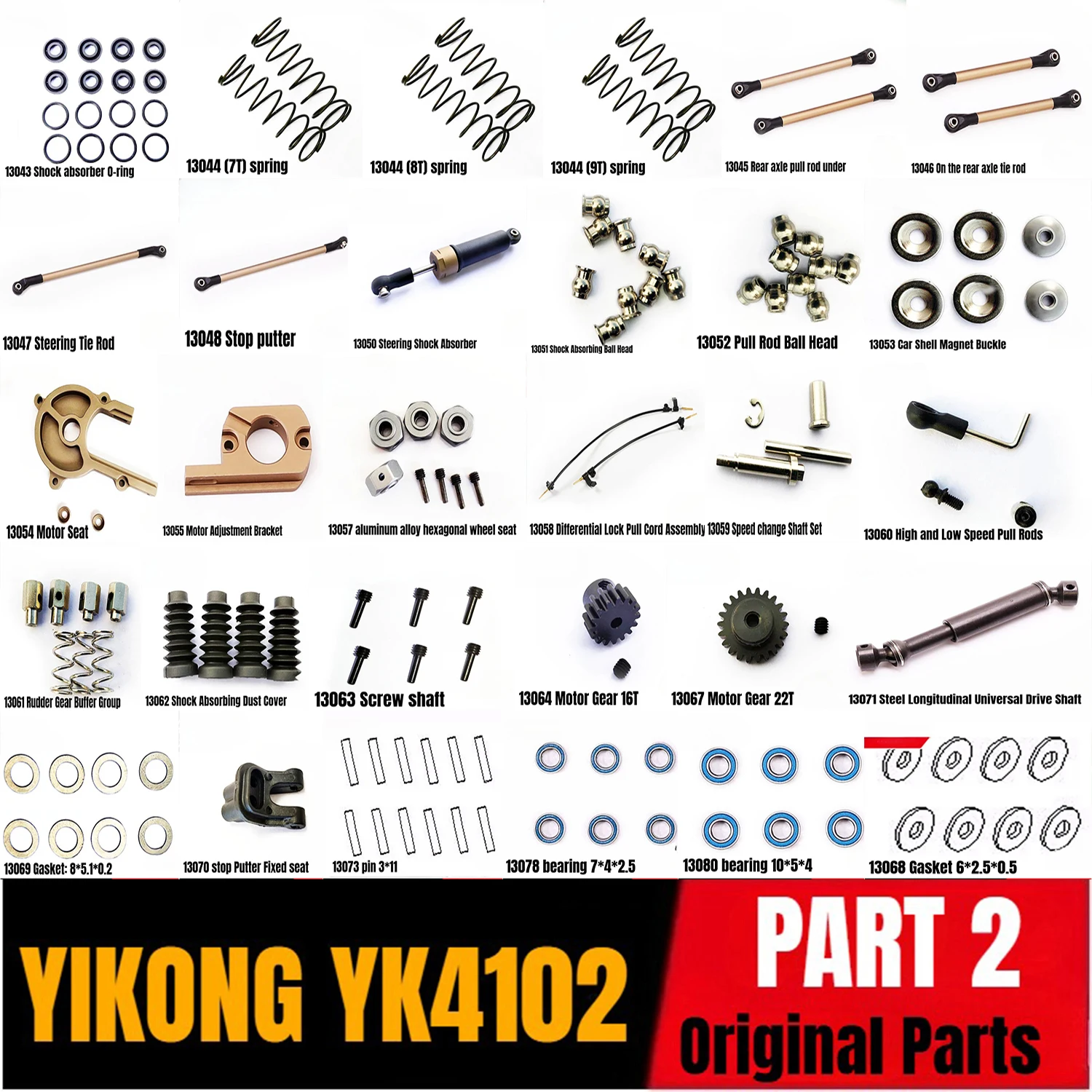 YIKONG YK4102 1/10 RC Car Parts Climbing Car Full Original Accessories Bearing Servo Pin Motor Gear Gasket Drive Shaft Parts 2
