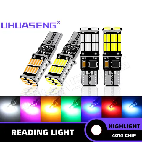 UHUASENG 2PCS T10 Led W5W 전구 H6W BA9S BAX9S BAY9S H21W 194 T4W 인테리어 주차 테일 자동차 조명 신호 램프 12V 앰버 화이트 레드