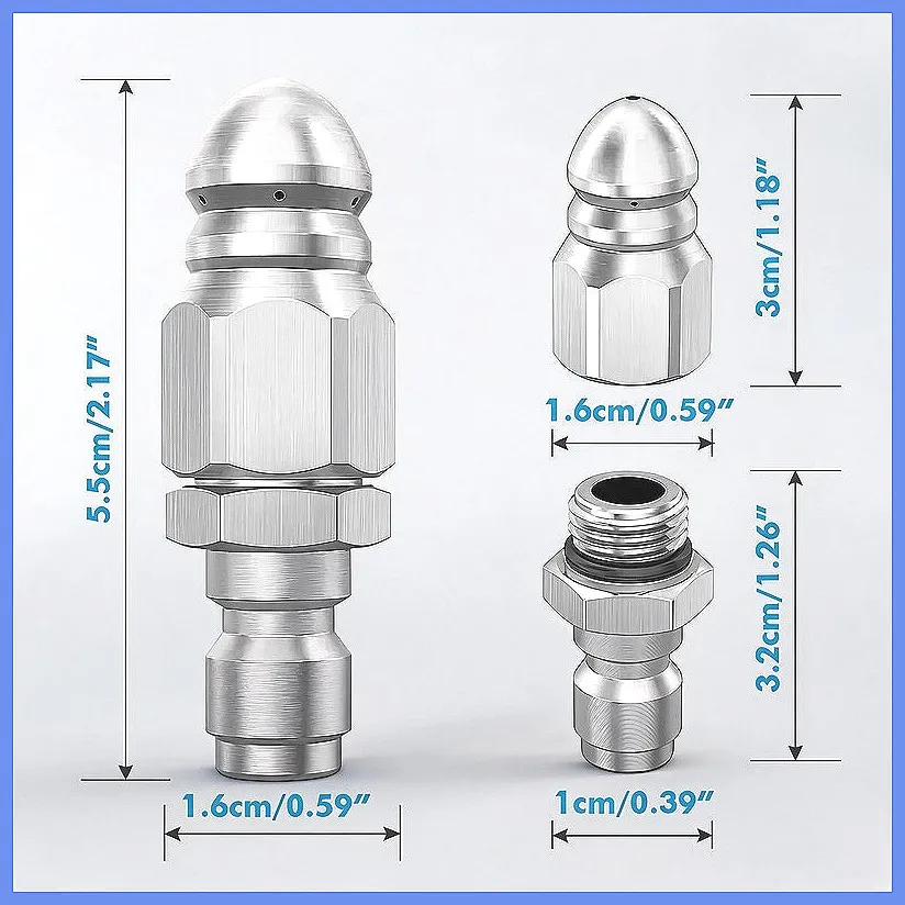 1Pc Water Jet High Pressure Sprayer Nozzle Clean Sewer 1/4