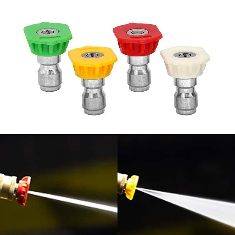 

1pc 1/4" Quick Connect Garden High Pressure Washer Spray Nozzle 0 15 25 40 60 Degree Watering Soap Nozzle Tip Garden Cleaning