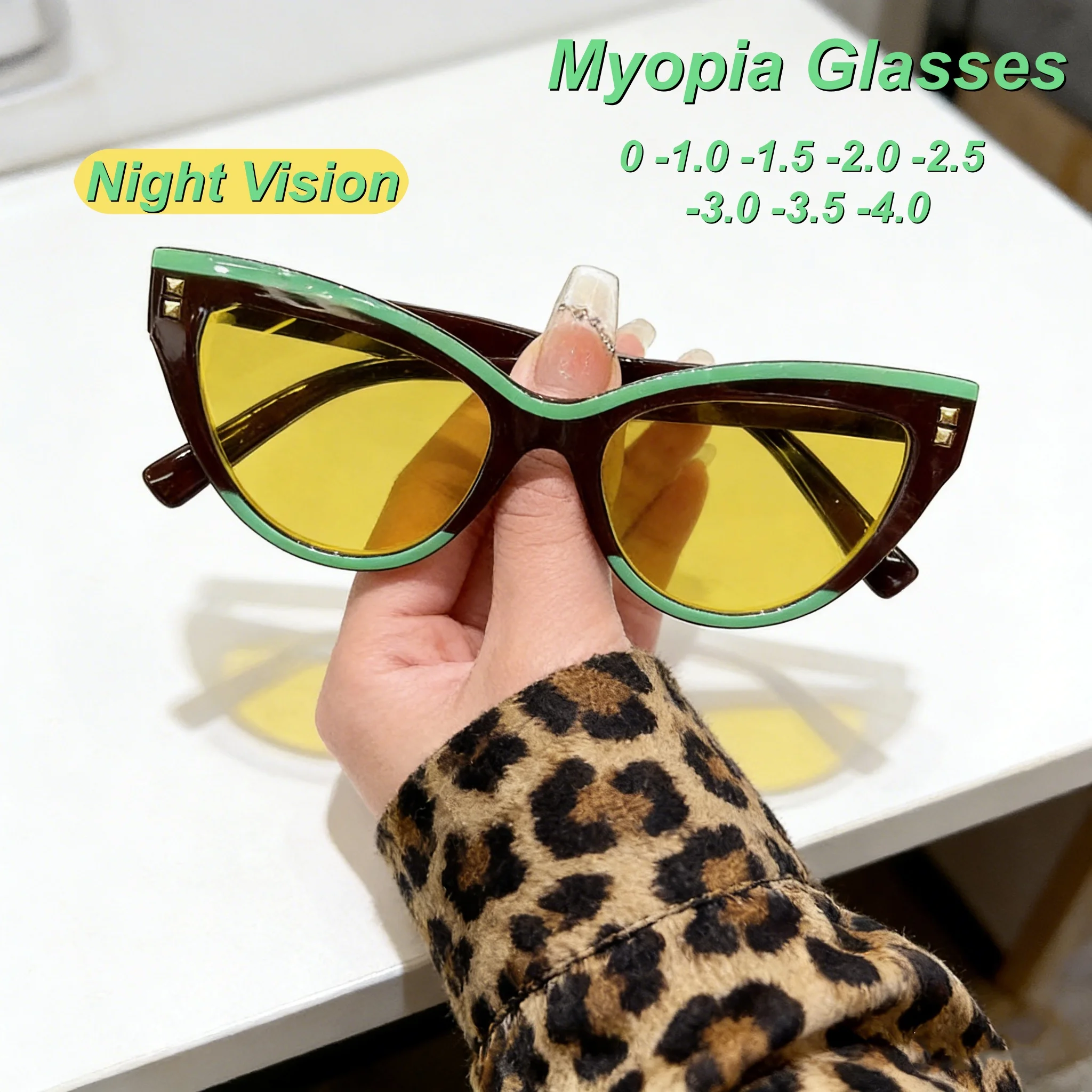 

Новые модные очки 2026 года: HD-линзы «кошачий глаз» в большой оправе, ночное видение, женские, для близорукости, ретро, унисекс, премиум-класса, специальные для ночного использования