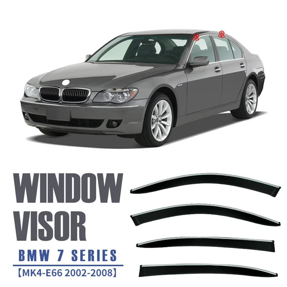 

Chrome Strips Rain Guards for BMW 7 Series E66Li 2002-2008 LongWheelbase Window Visor Wind Deflectors Door Visor Shade Ventvisor