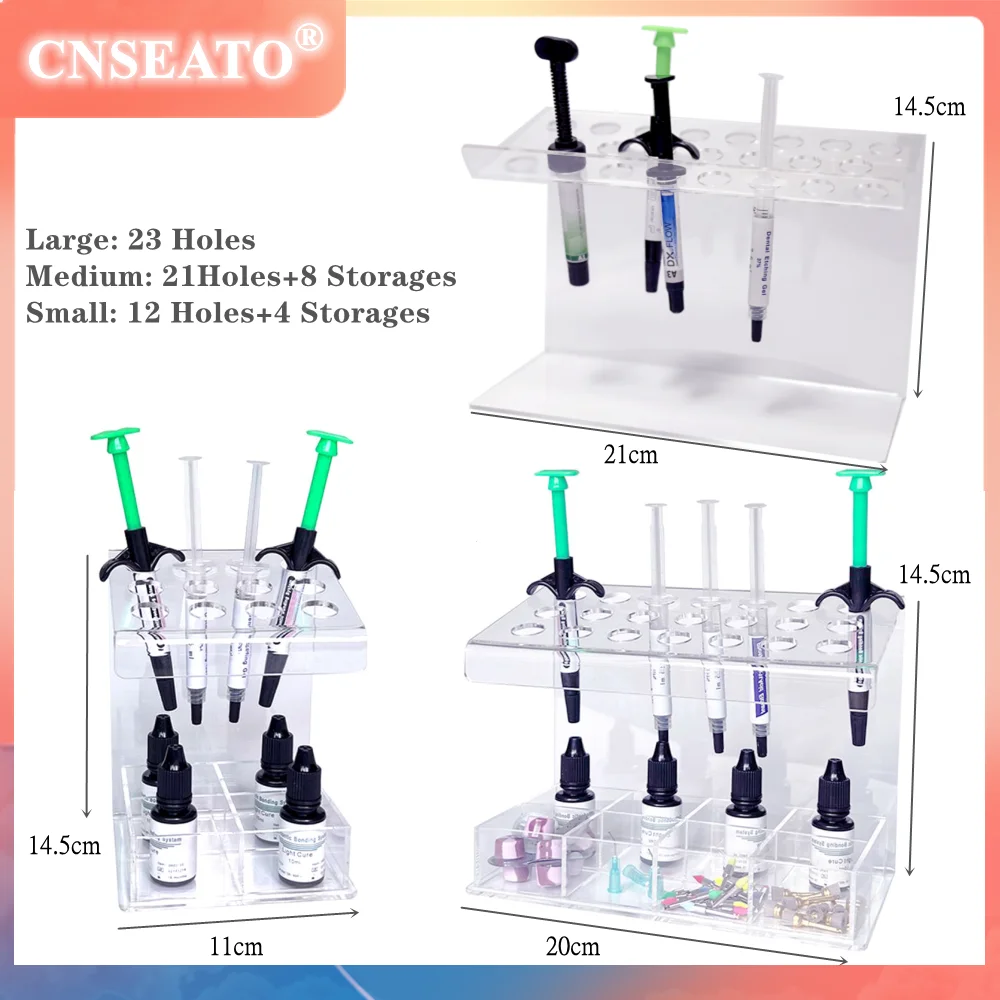 1PC Dental Acrylic Composite Resin Holder Dispenser Organizer for Syringe Adhesive Accessories Storage Box Placer Stand Tool Kit