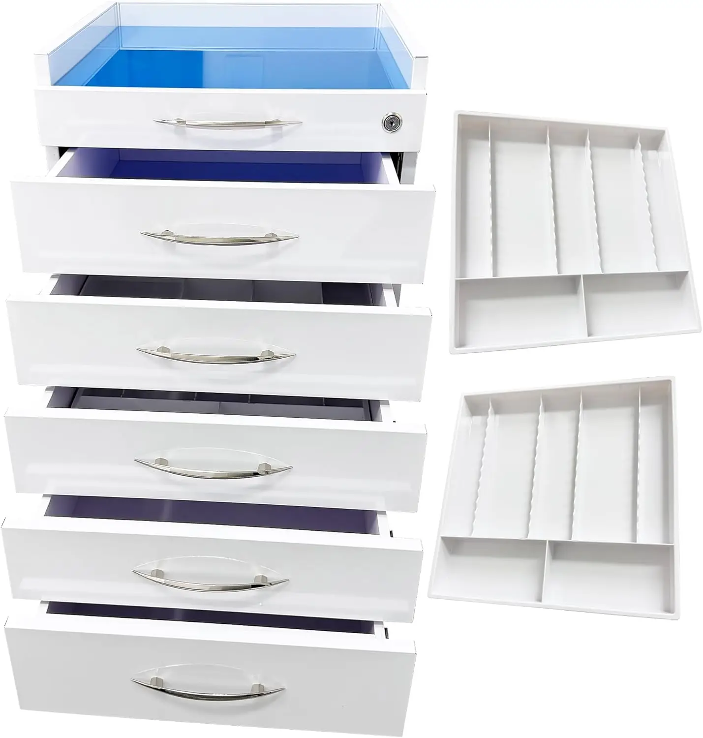 5 Drawers Storage Cabinet Utility Assistant'S Mobile Cabinet Stainless Steel Moving Side Cabinet Storage Trolley Cart With Two