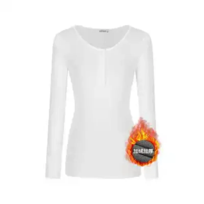 

Ladies Pullover Half Open Collar Hot Girl Tops Slim Fit Pure Desire Long Sleeve T-Shirt