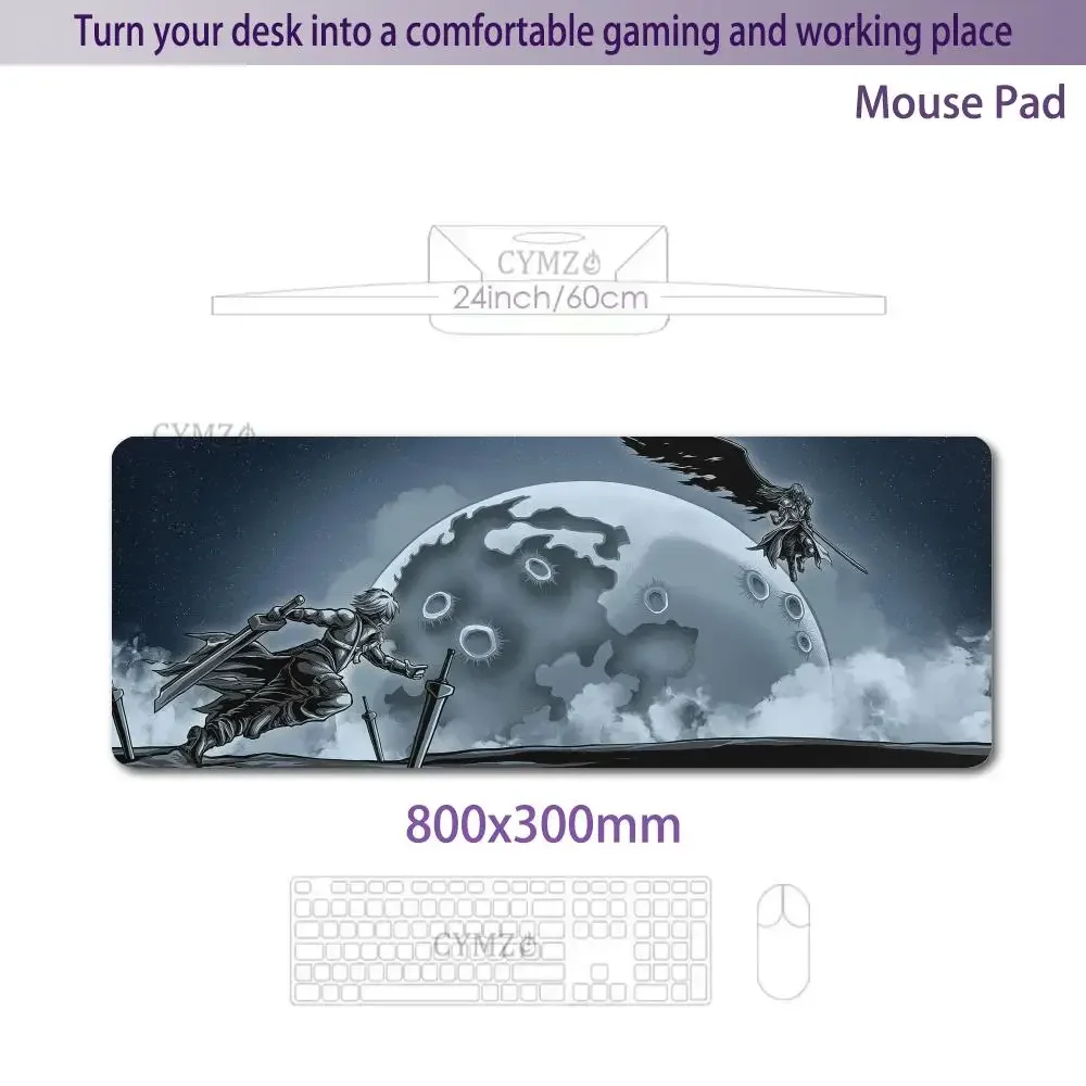 スタームーンサムライゲーミングマウスパッドデスクマットゲーミングマットゴム滑り止め耐久性のあるデスクアクセサリーキーボードデスクトップパッドマウスパッド